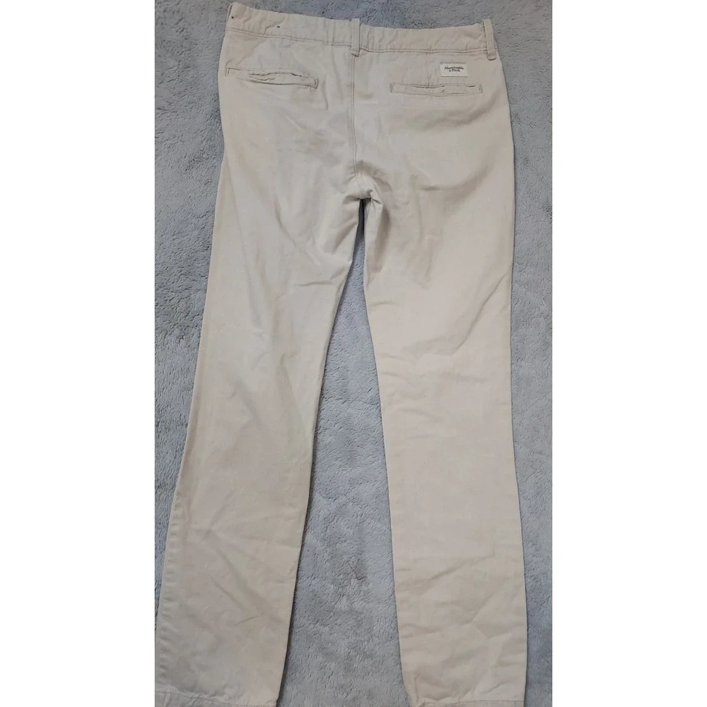 Abercrombie & Fitch Pants Men 34x34 Grunge Slim Fit White Button Fly Y2K HOLE